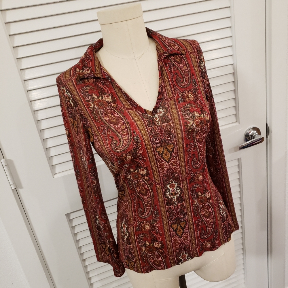 Vintage Biaggi Paisley Blouse